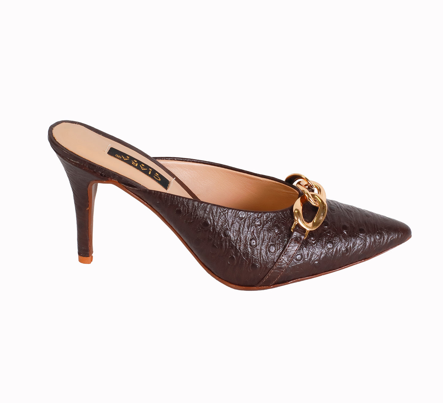 Sueco Avestruz Marron T8 cm/Cadena