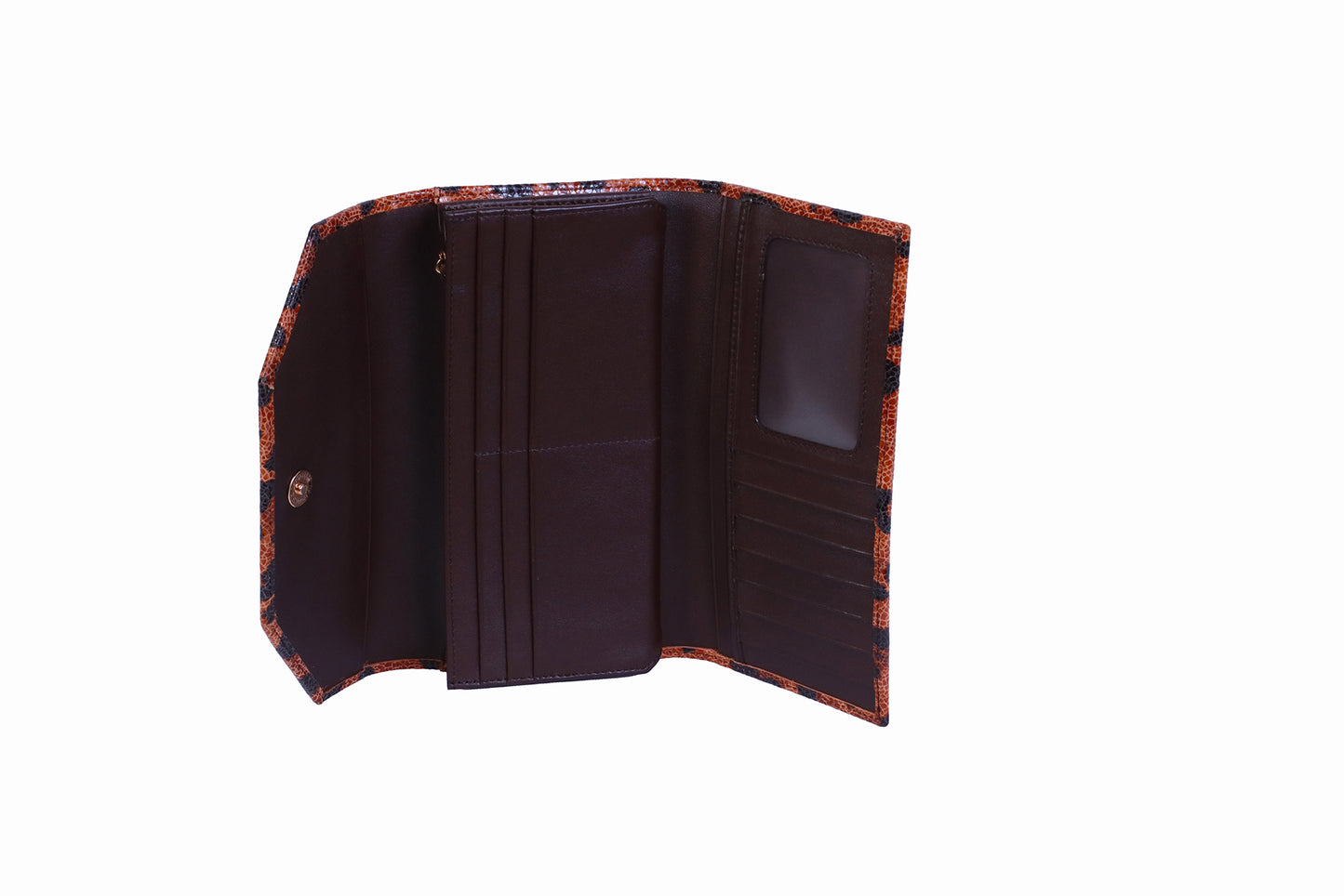 Billetera 2 Cuerpos Folia Animal Print Beige