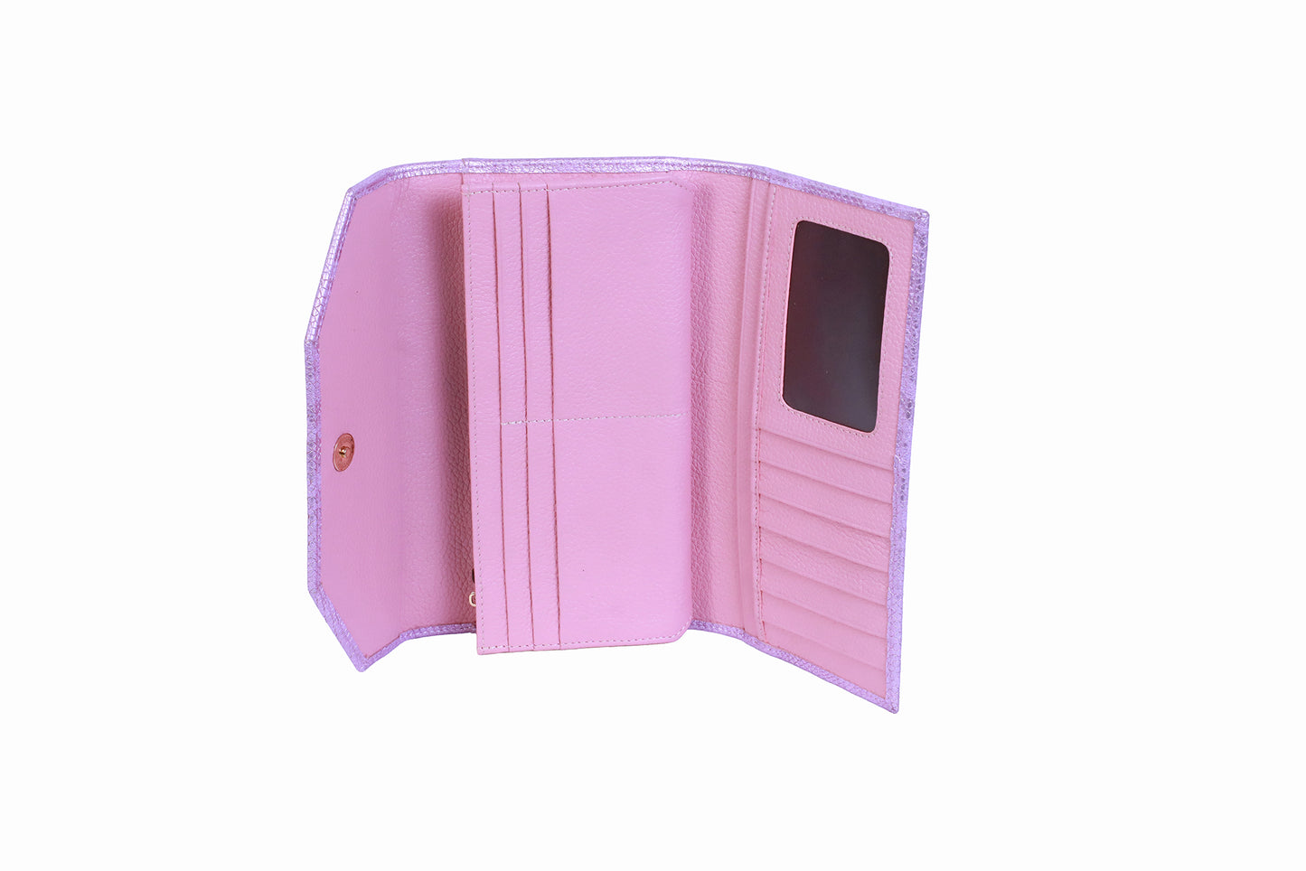 Billetera 2 Cuerpos Cascabel Folia Rosa