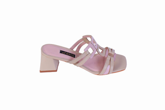 Sandalia Retazos Rondini Pele / Rosa | Taco Ancho 5 cm