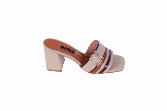 Sandalia Rondini Pele / Natural / Canela | Taco Ancho 7 cm