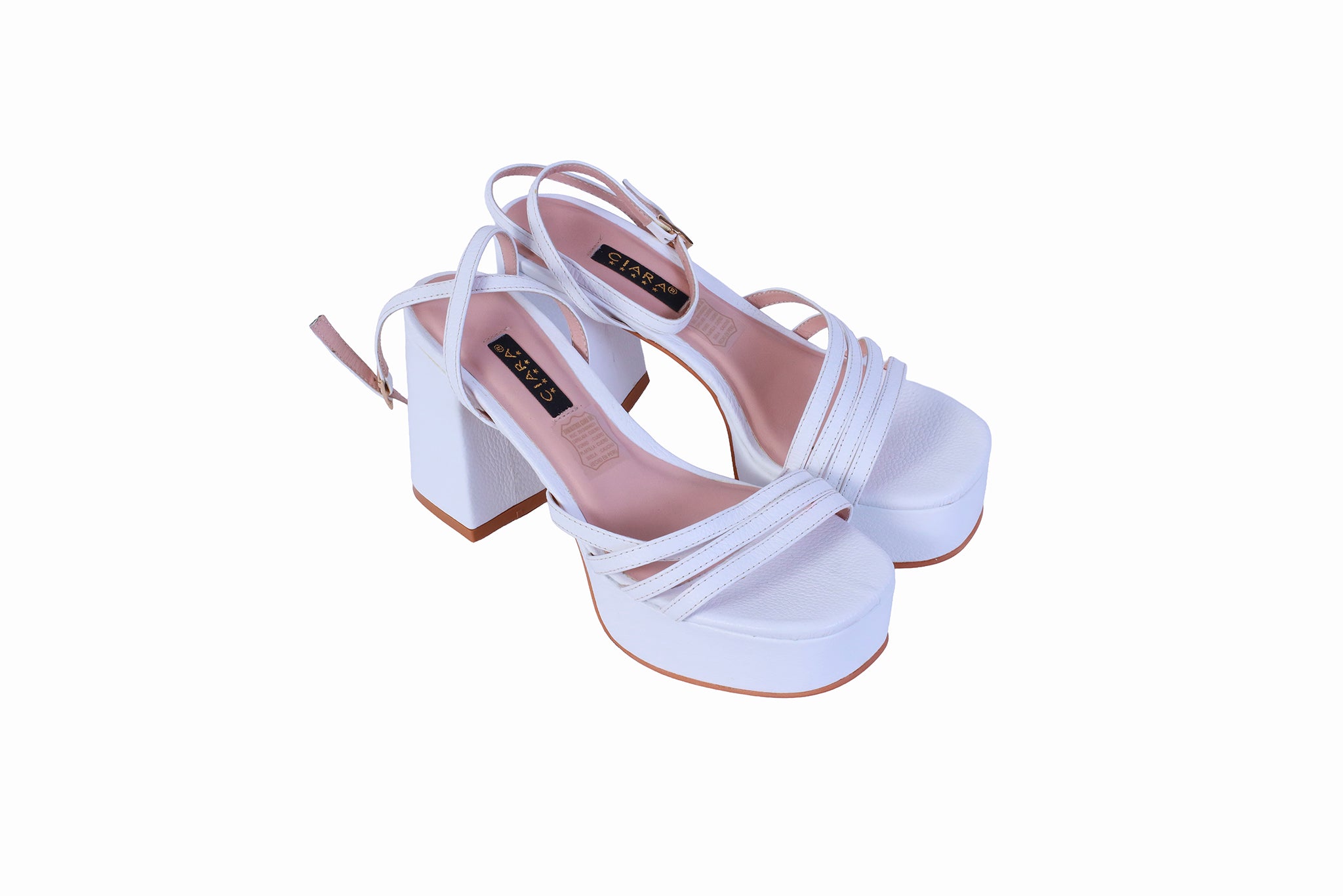 Sandalia Plataforma Rondini Blanco | Taco Ancho 9 cm