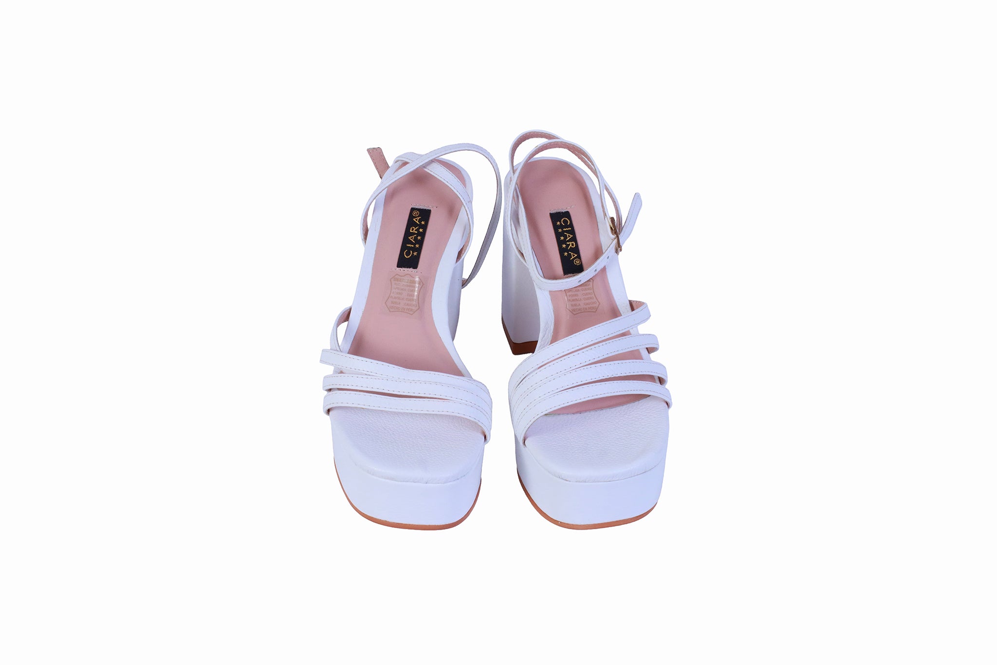 Sandalia Plataforma Rondini Blanco | Taco Ancho 9 cm