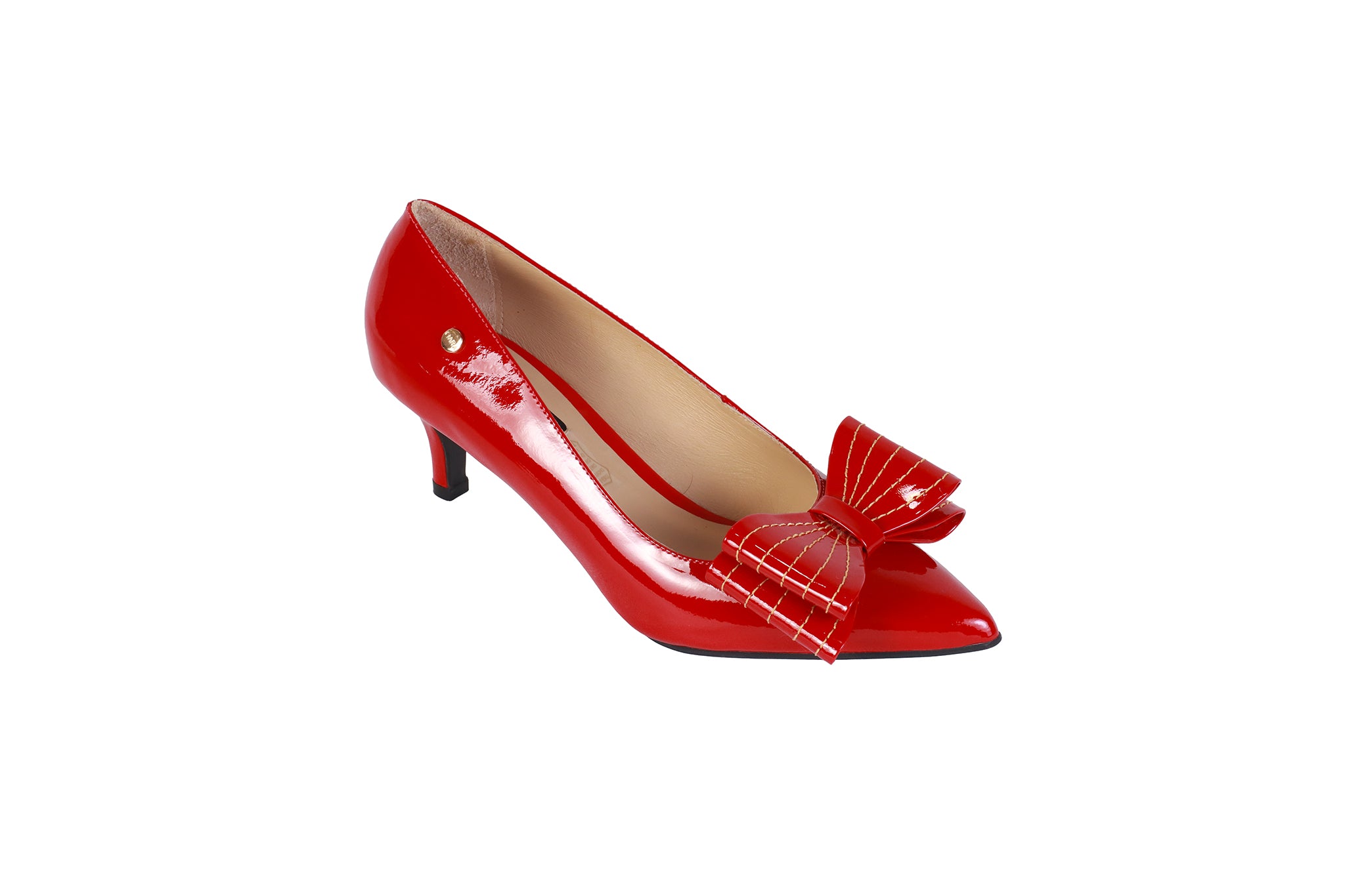 Stiletto Charol Rojo con Lazo | Taco 5 cm