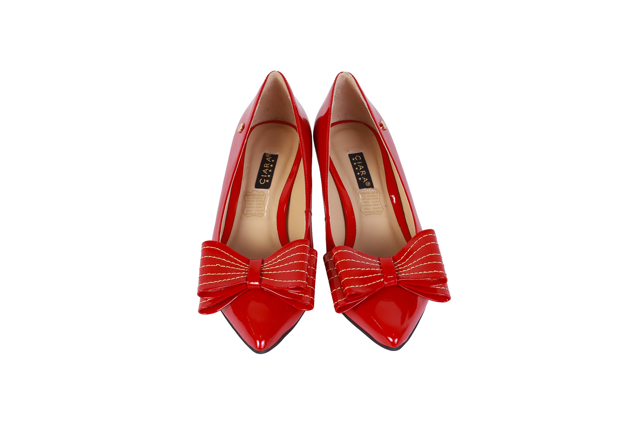 Stiletto Charol Rojo con Lazo | Taco 5 cm