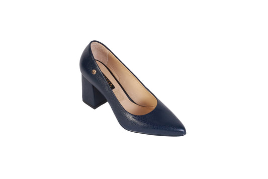 Stiletto Rondini Azul Marino | Taco Ancho 7 cm