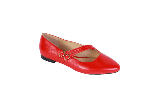 Balerina Rondini Rojo | 2 Hebillas