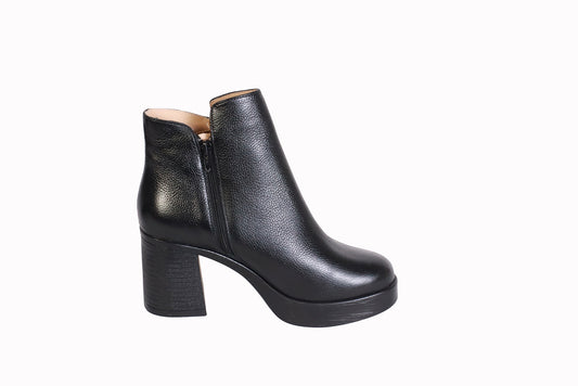 Botín Rondini Negro | Plataforma y Taco Ancho 7 cm