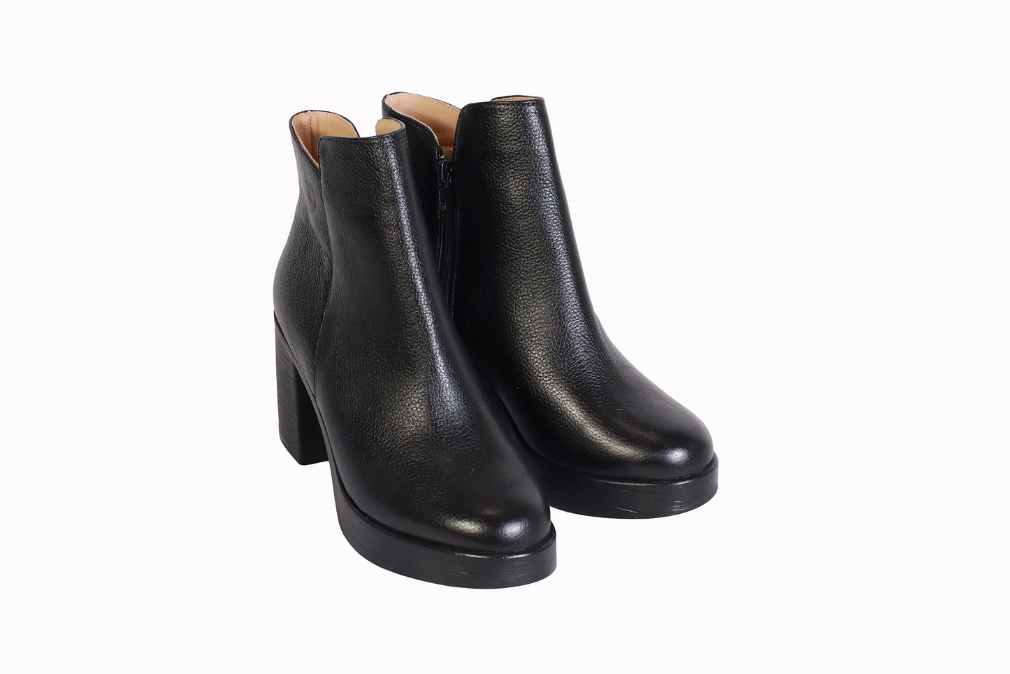 Botín Rondini Negro | Plataforma y Taco Ancho 7 cm