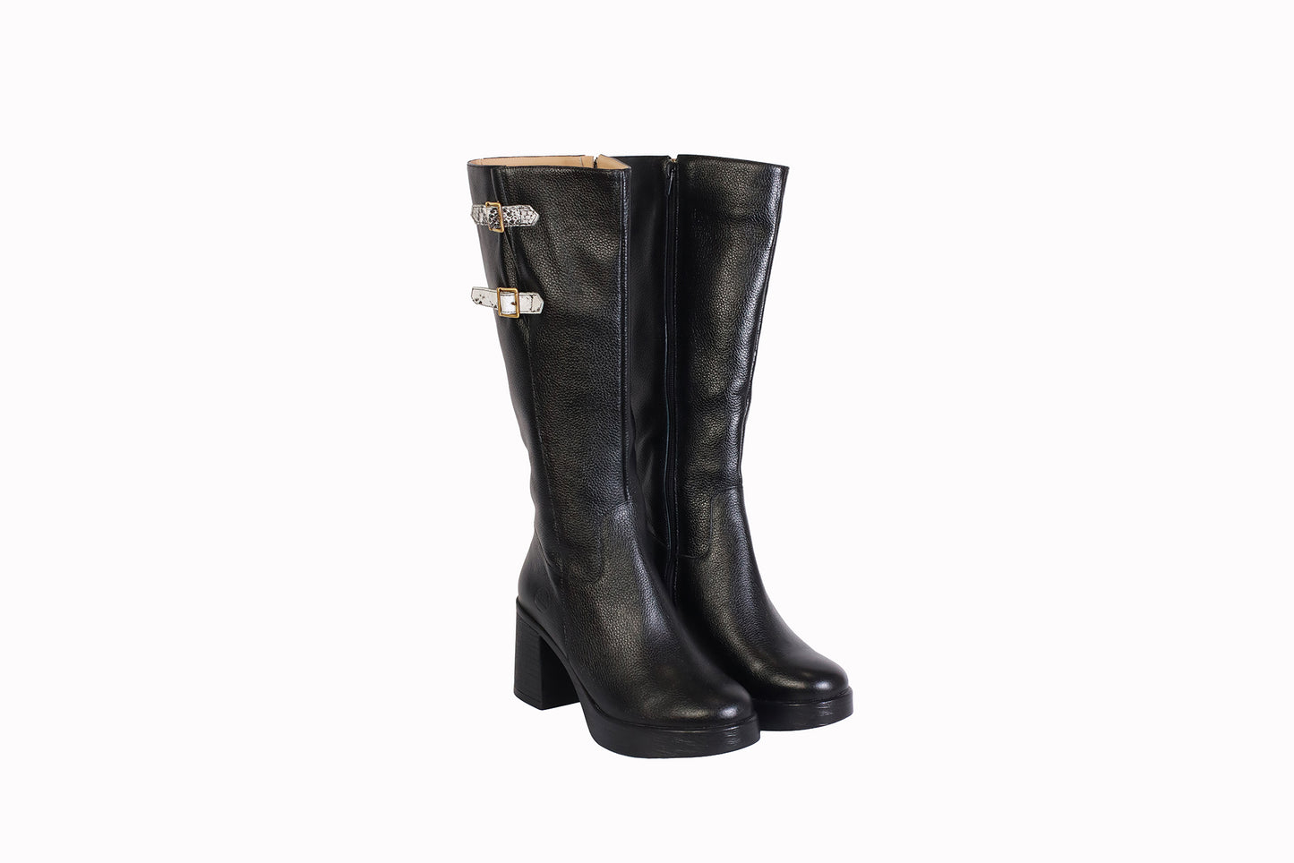 Bota Rondini Negra | Plataforma y Taco Ancho 7 cm