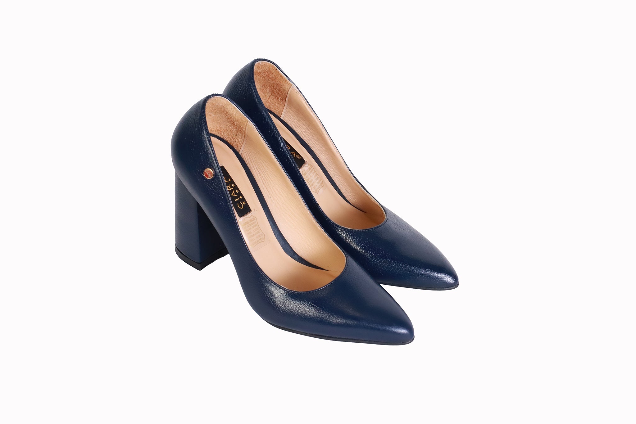 Stiletto Rondini Azul Marino | Taco Ancho 9 cm