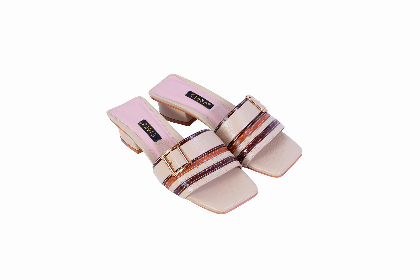 Sandalia Rondini Pele / Natural / Canela | Taco 1 cm