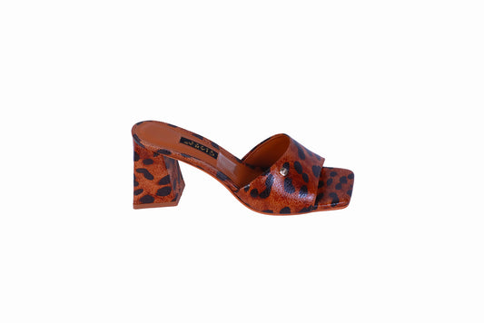 Sueco Folia Leopardo Beige | Taco Ancho 7 cm
